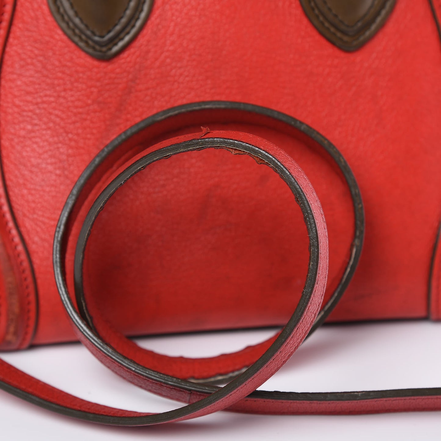 Goatskin Nano Tri-Color Luggage Red