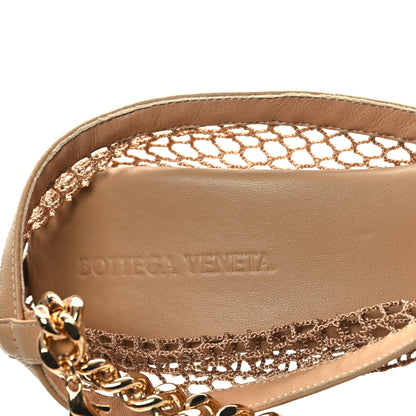 Bottega Veneta Mesh Nappa Chunky Chain Sandals 39.5 Beige Pony 7 of 8