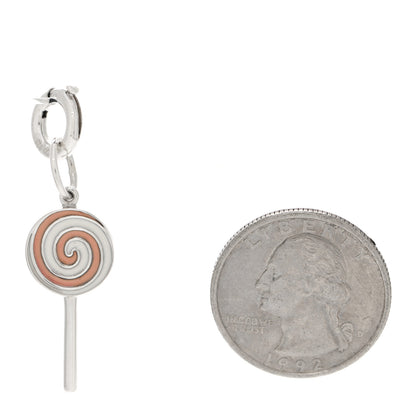 Tiffany Sterling Silver Enamel Lollipop Charm Pink 2 of 3
