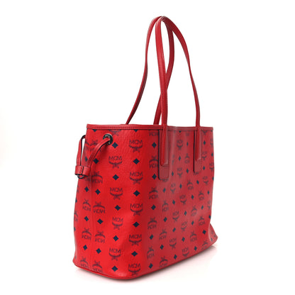 MCM Visetos Medium Liz Reversible Shopper Tote Ruby Red 4 of 19