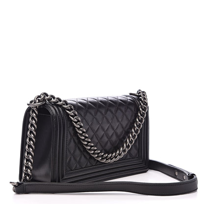Chanel Lambskin Quilted Medium Boy Flap Black 3 of 16