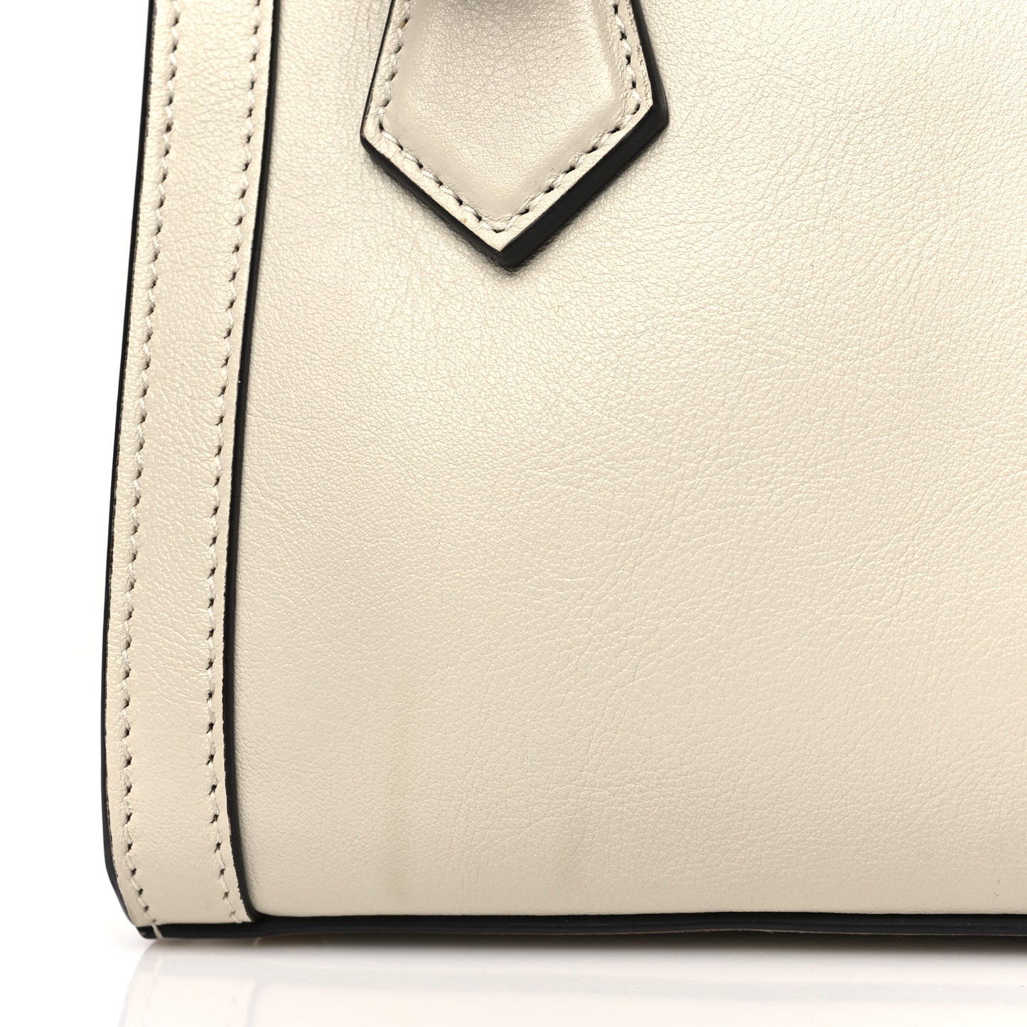 Wonka Grain Calfskin Mini Diana Tote Bag Mystic White
