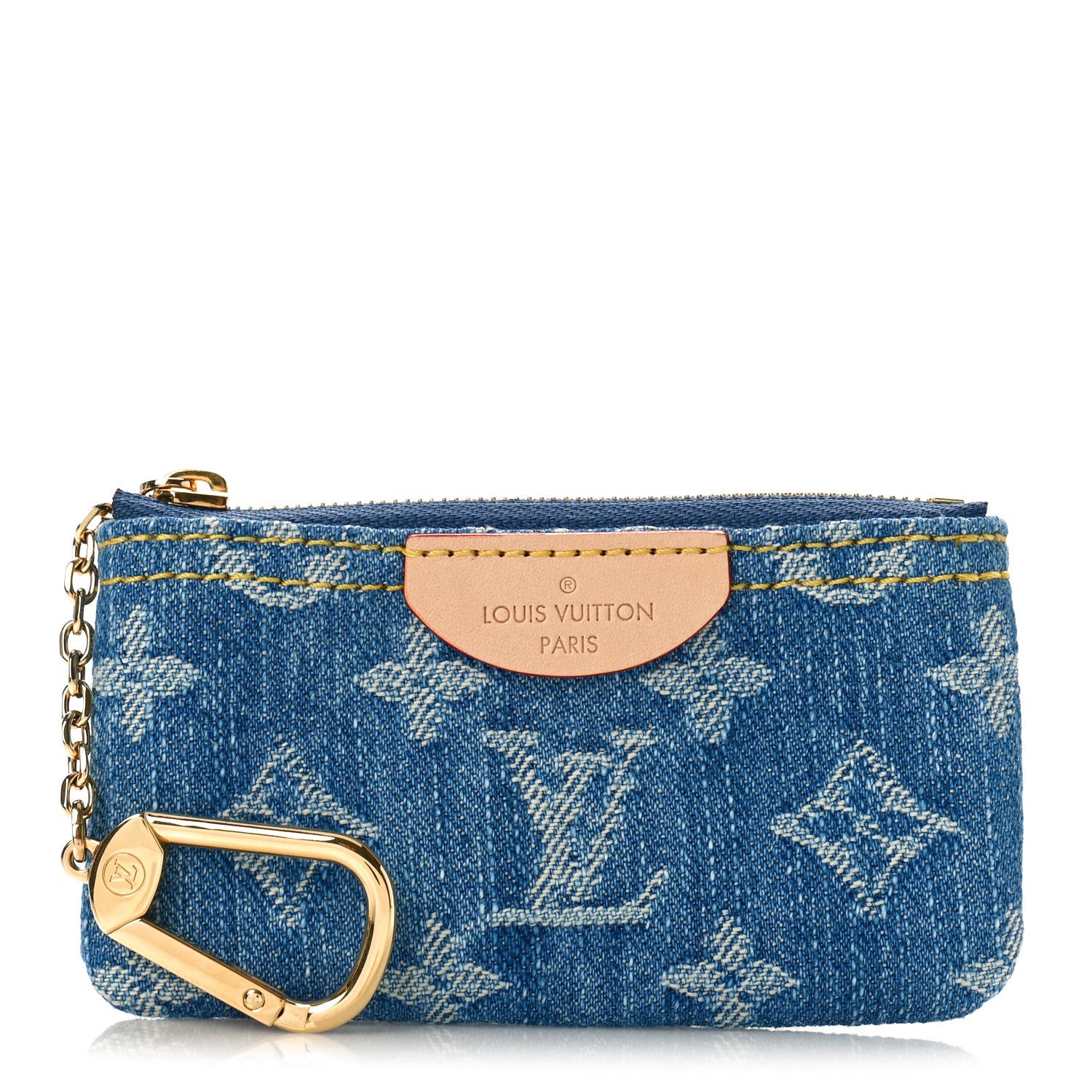 Louis Vuitton Monogram Denim Key Pouch Denim Blue 1 of 9