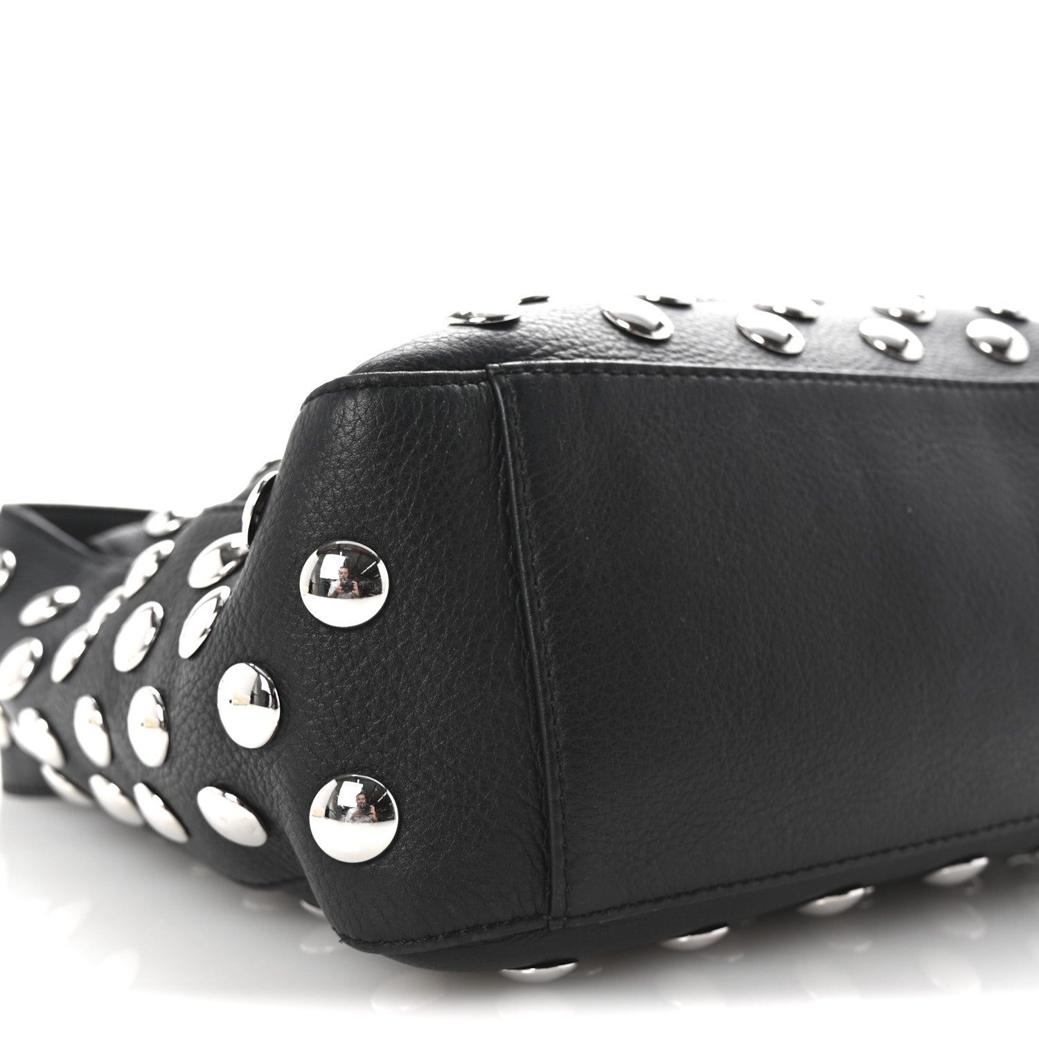 Khaite Pebbled Sport Calfskin Studded Elena Black 8 of 9
