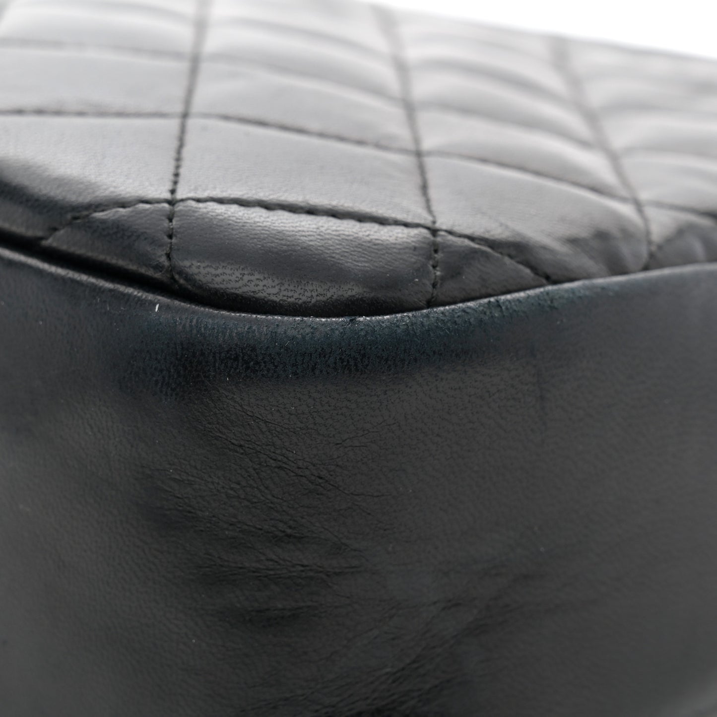 Lambskin Quilted Camera Case Black