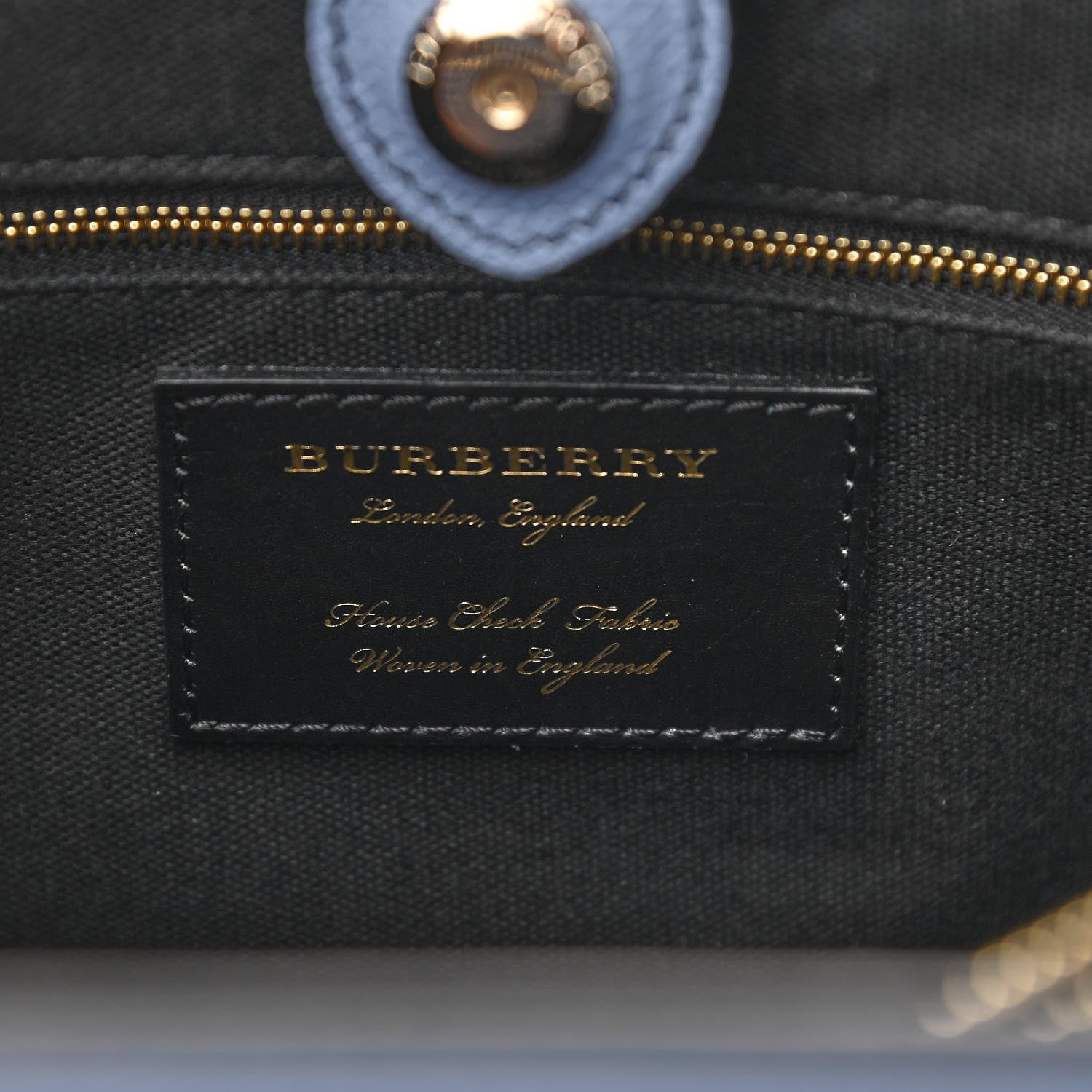 Burberry Derby Calfskin House Check Medium Banner Tote Slate Blue 5 of 10
