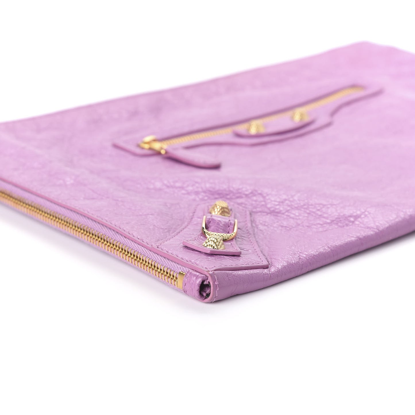 Agneau Giant 12 Gold Hardware Pouch Clutch Rose Berlingot