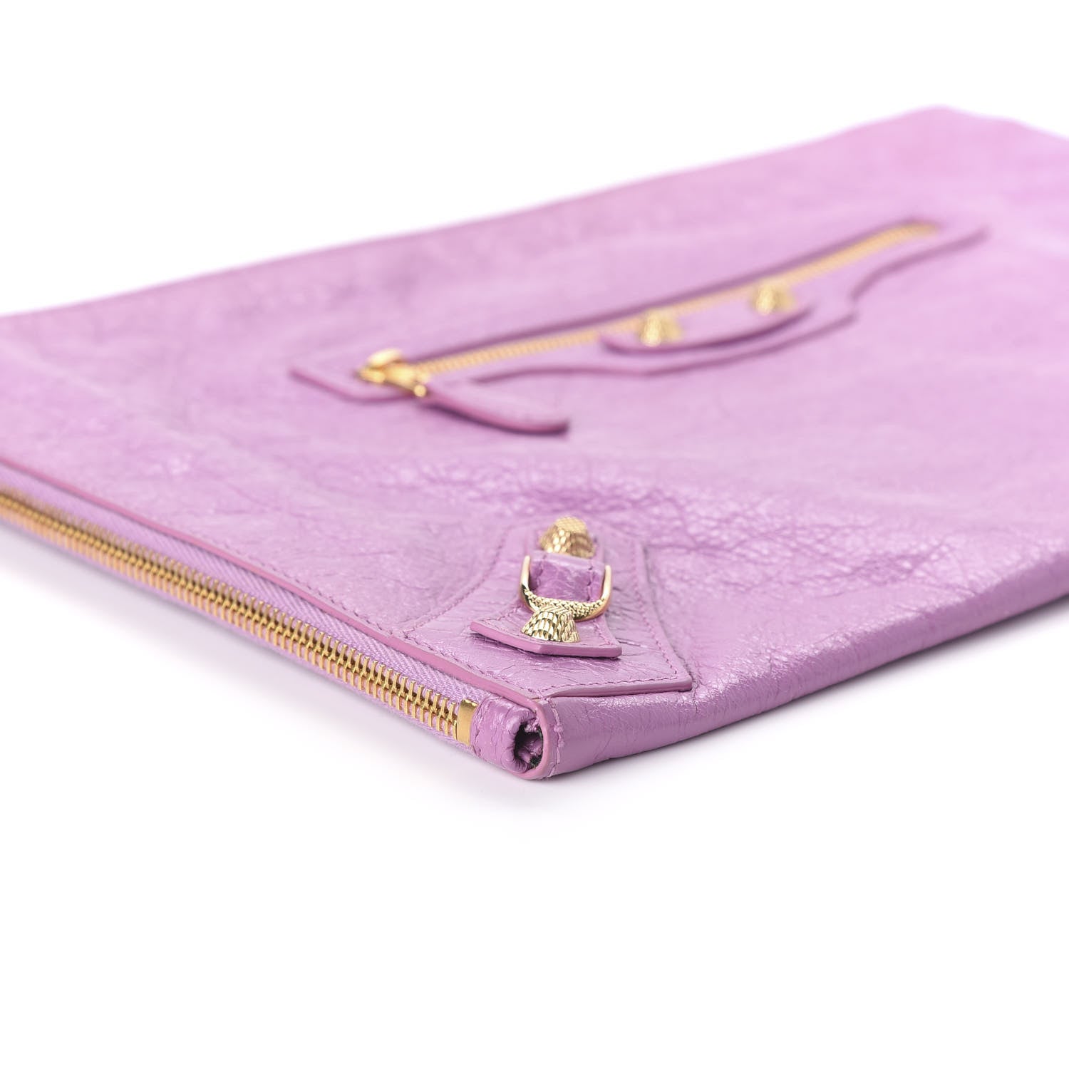 Balenciaga Agneau Giant 12 Gold Hardware Pouch Clutch Rose Berlingot 6 of 10