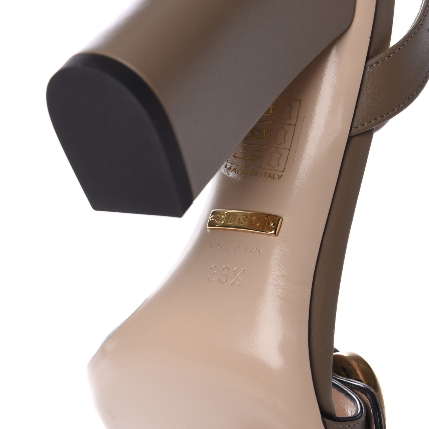 Lifford Calfskin GG Marmont Ankle Wrap 105mm Sandals 36.5 Mud