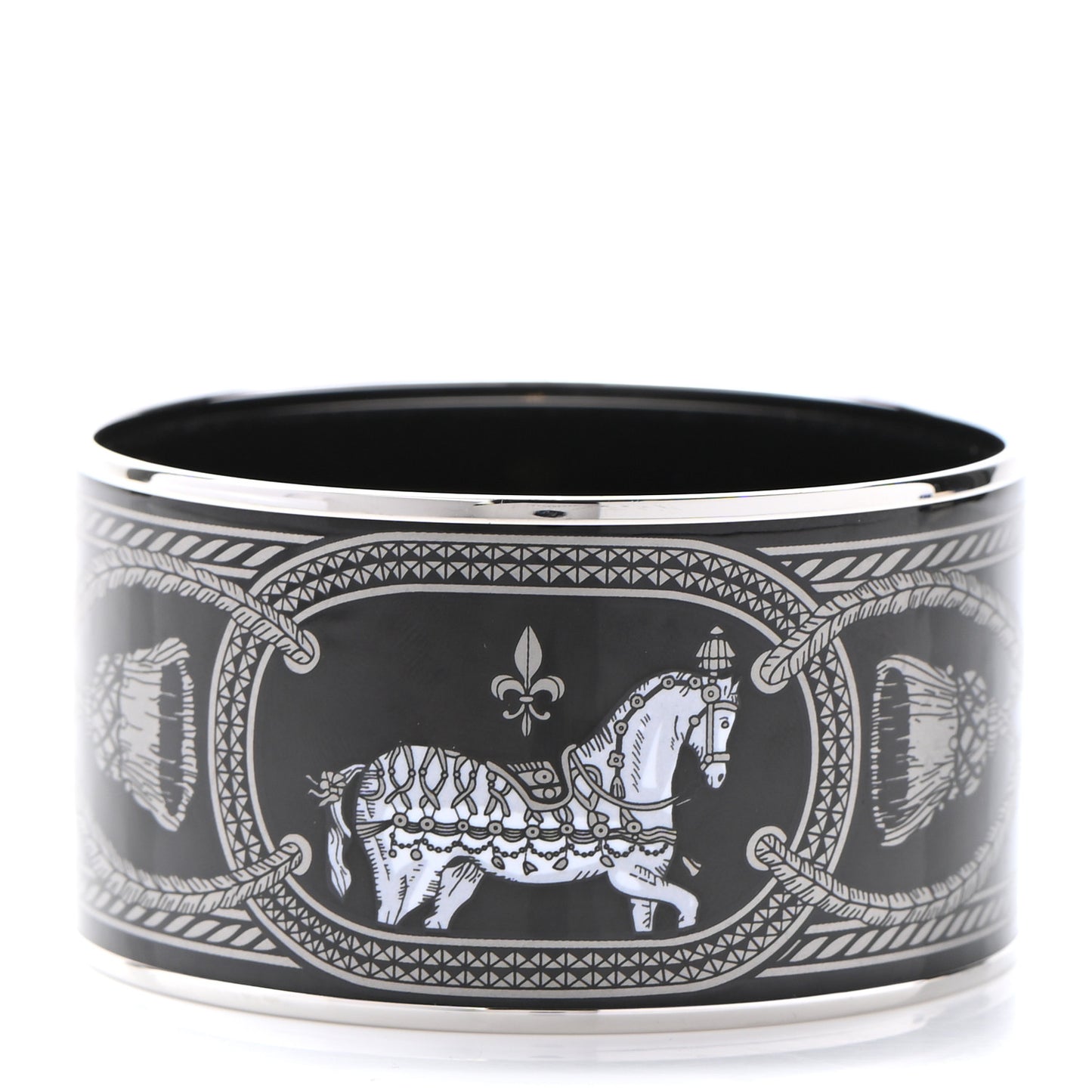 Enamel Printed Grand Apparat Extra Wide Bracelet 62 Black