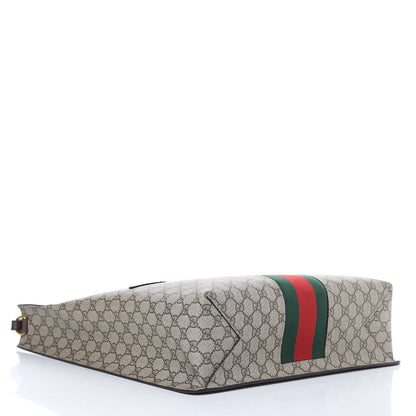 Gucci GG Supreme Monogram Web Animalier Bee Vertical Tote Brown 4 of 9