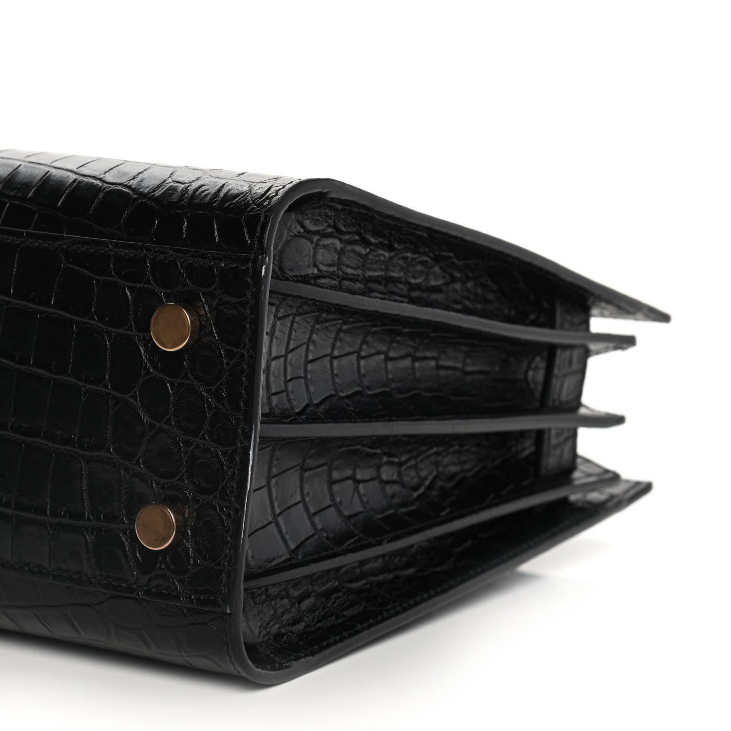 Saint Laurent Calfskin Crocodile Embossed Baby Sac De Jour Black 9 of 17