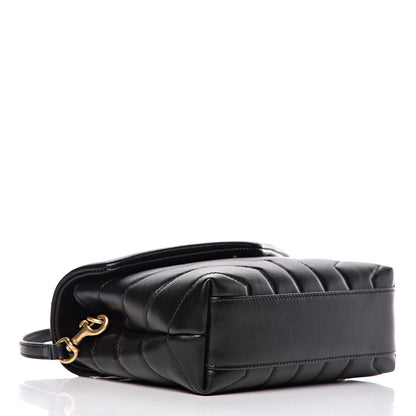 Saint Laurent Calfskin Y Quilted Monogram Toy Loulou Crossbody Bag Black 4 of 9