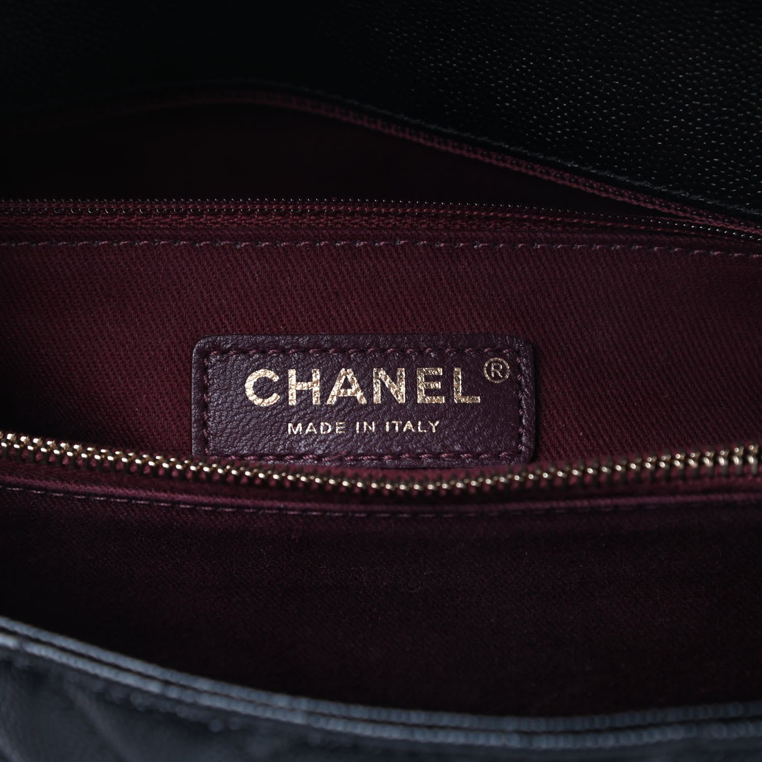 Chanel Caviar Chevron Quilted Medium Coco Handle Flap Black 6 of 16