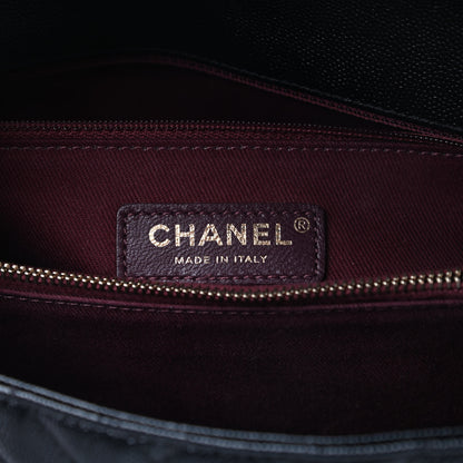 Chanel Caviar Chevron Quilted Medium Coco Handle Flap Black 6 of 16