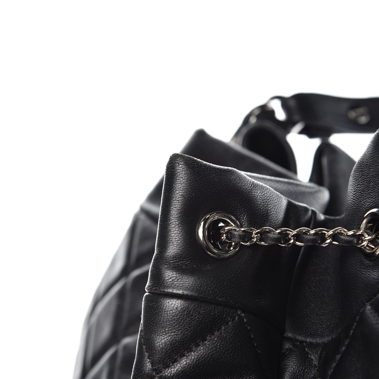 Chanel Lambskin Quilted CC Chain Bucket Bag Black 14 of 14