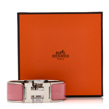 Hermes Enamel Wide Clic Clac H Bracelet GM Vieux Rose White 5 of 5