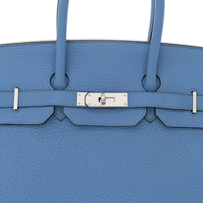 Hermes Taurillon Clemence Birkin 35 Azure 8 of 24