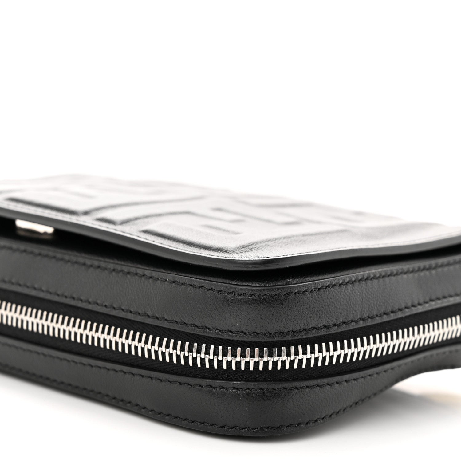 Fendi Nappa FF 1974 Embossed Mini Expandable Flap Bag Black 10 of 11