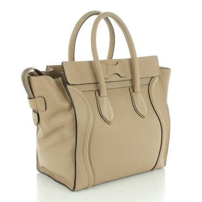 Celine Drummed Calfskin Mini Luggage Dune 3 of 9