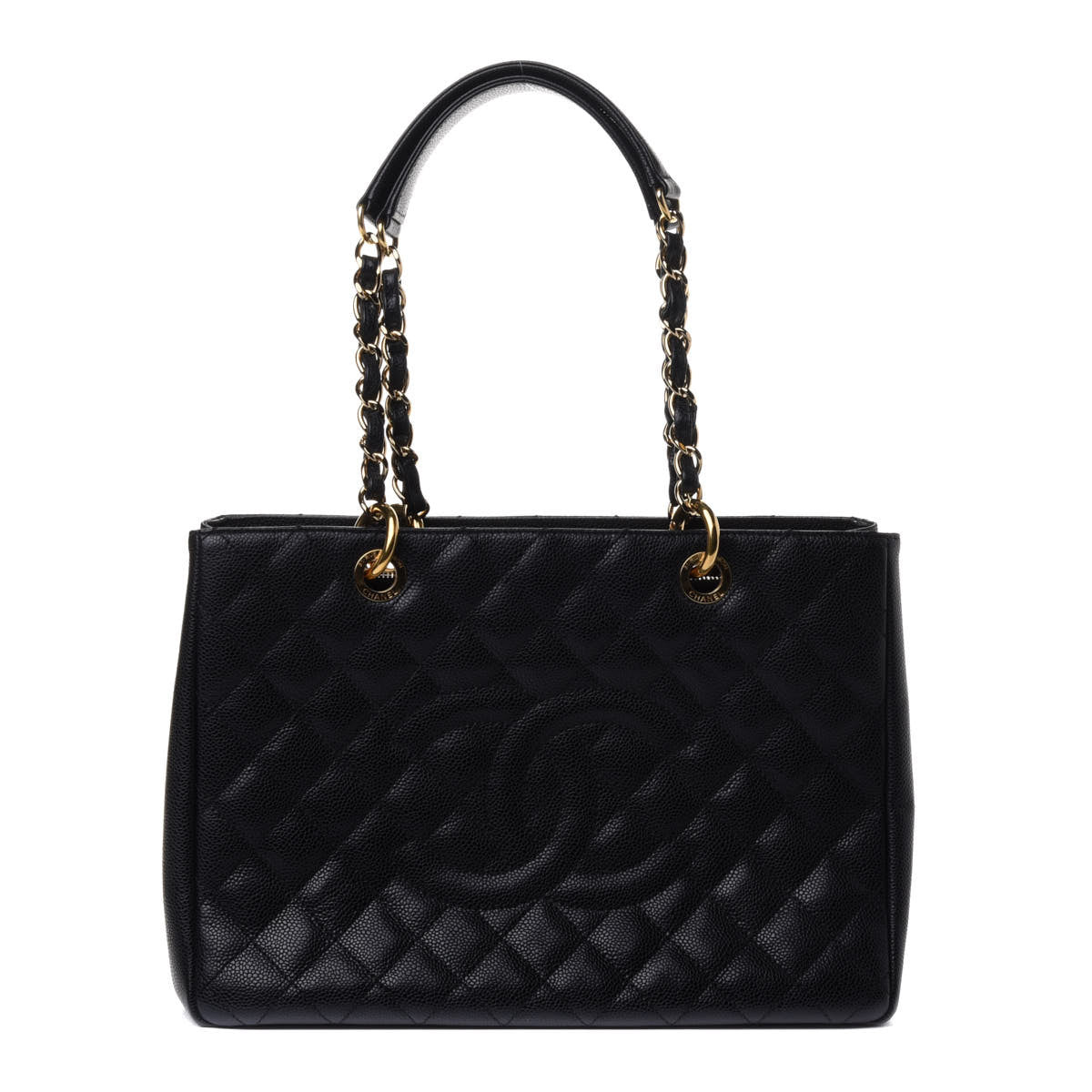 Caviar Quilted Grand Shopping Tote GST Black