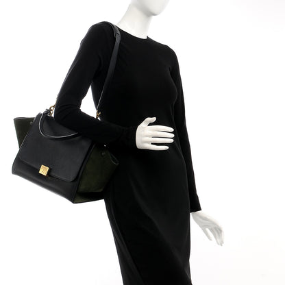 Celine Smooth Calfskin Suede Medium Trapeze 2 of 11