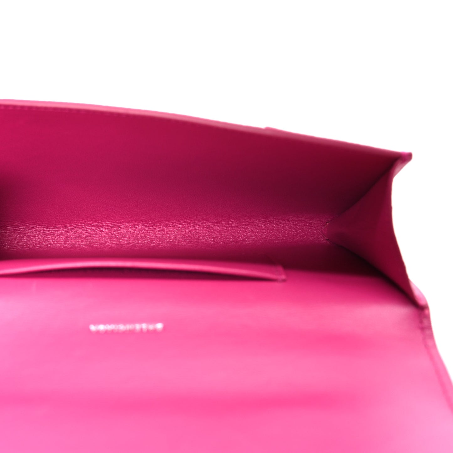 Grained Calfskin Tonal B Hourglass Top Handle Crossbody Phone Holder Fuchsia