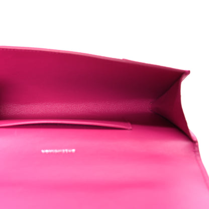 Balenciaga Grained Calfskin Tonal B Hourglass Top Handle Crossbody Phone Holder Fuchsia 5 of 10