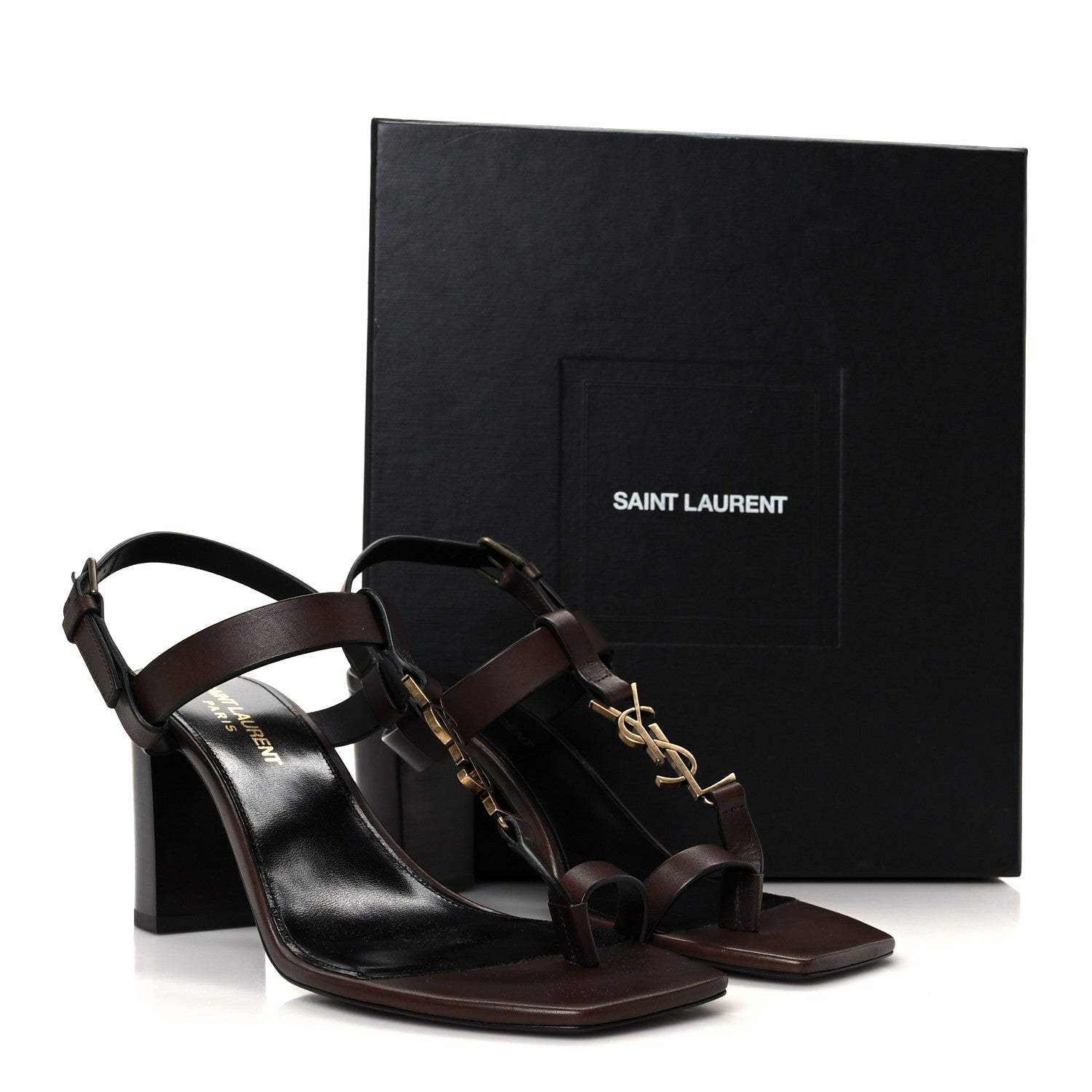 Saint Laurent Calfskin Cassandra 75 Sandals 38 Moro 10 of 10