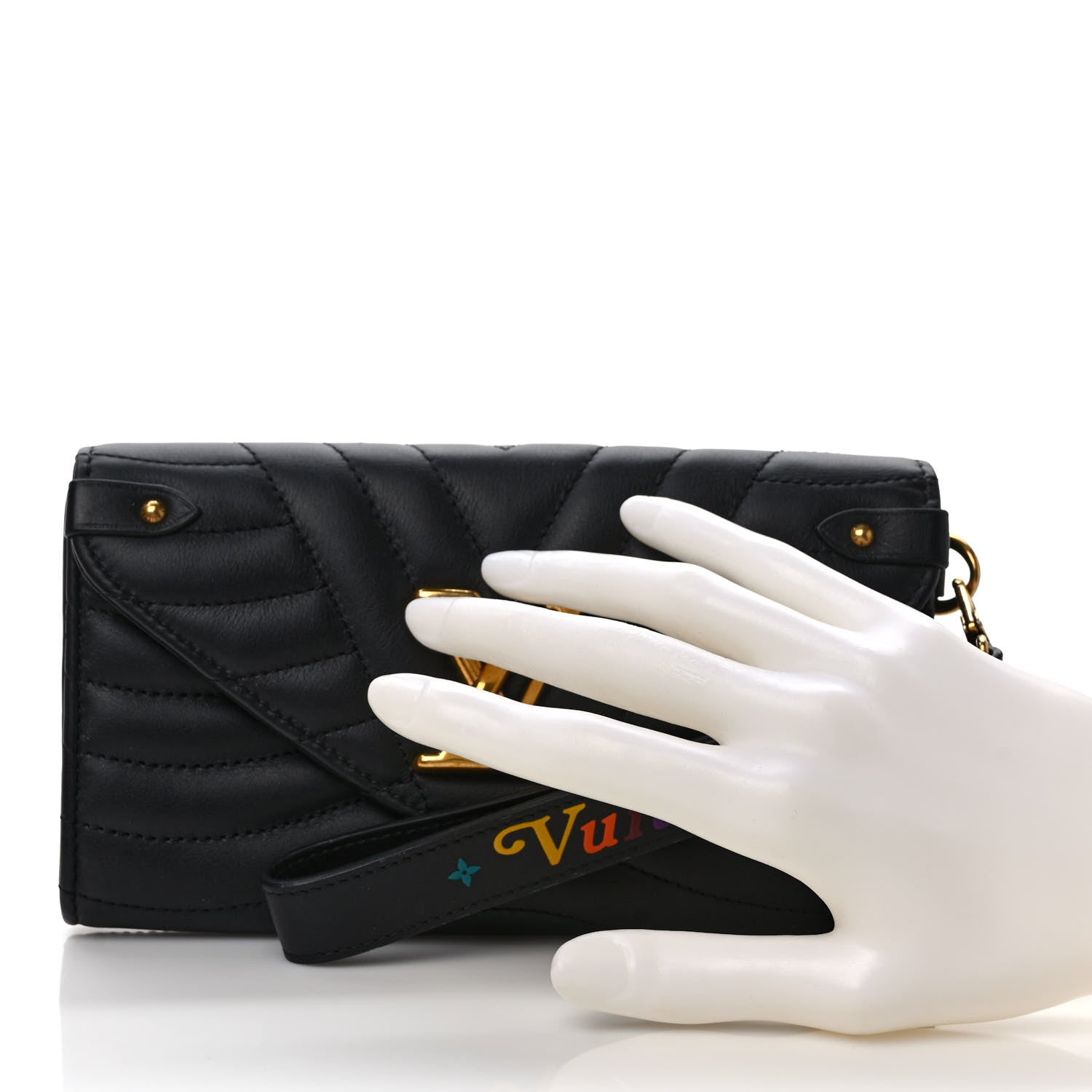 Louis Vuitton Calfskin New Wave Long Wallet Black 2 of 7