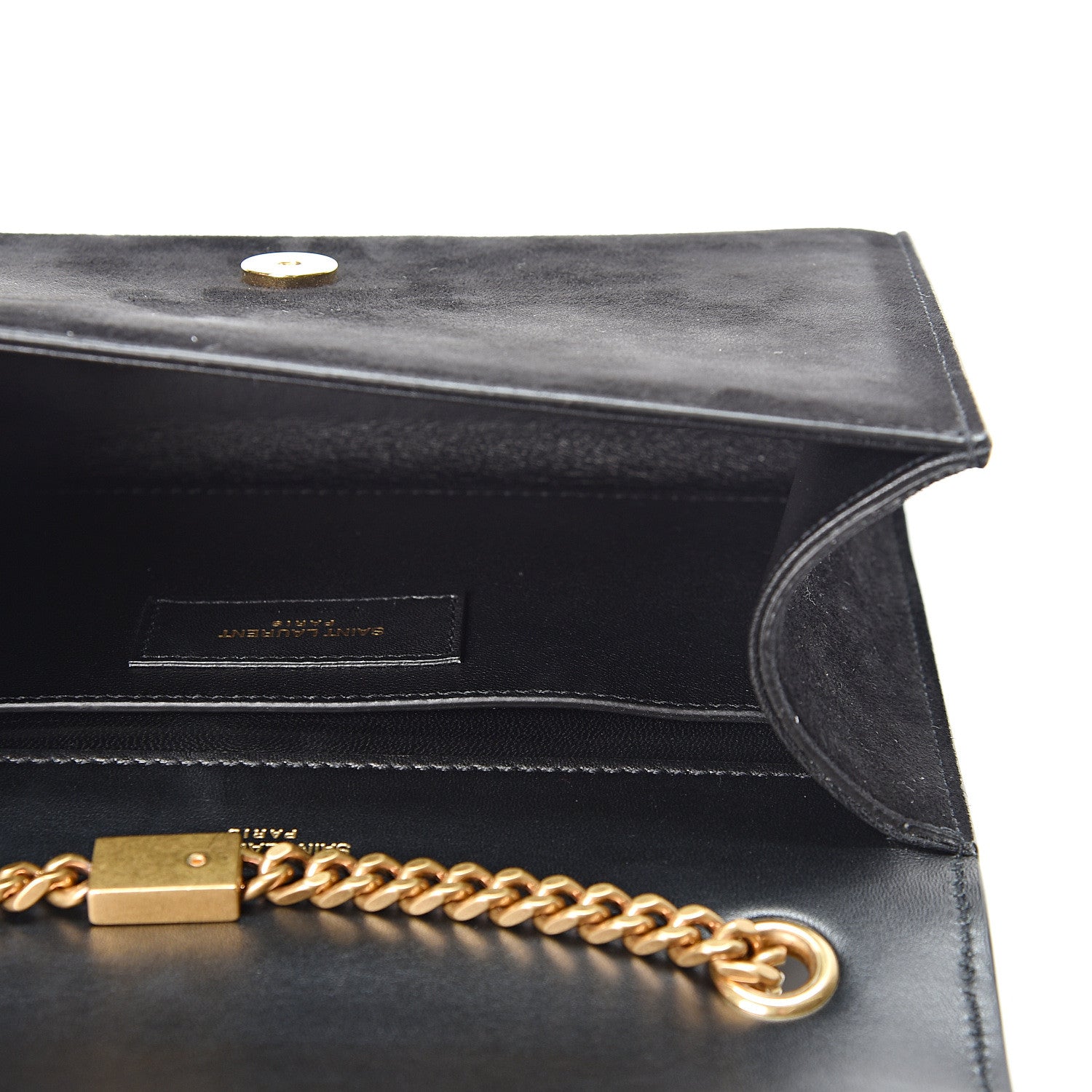 Saint Laurent Suede Embroidered Patches Small Monogram Kate Satchel Black 4 of 9