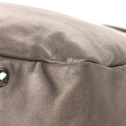 Prada Metallic Soft Calfskin Two Pocket Hobo Fumo Mordore 10 of 18