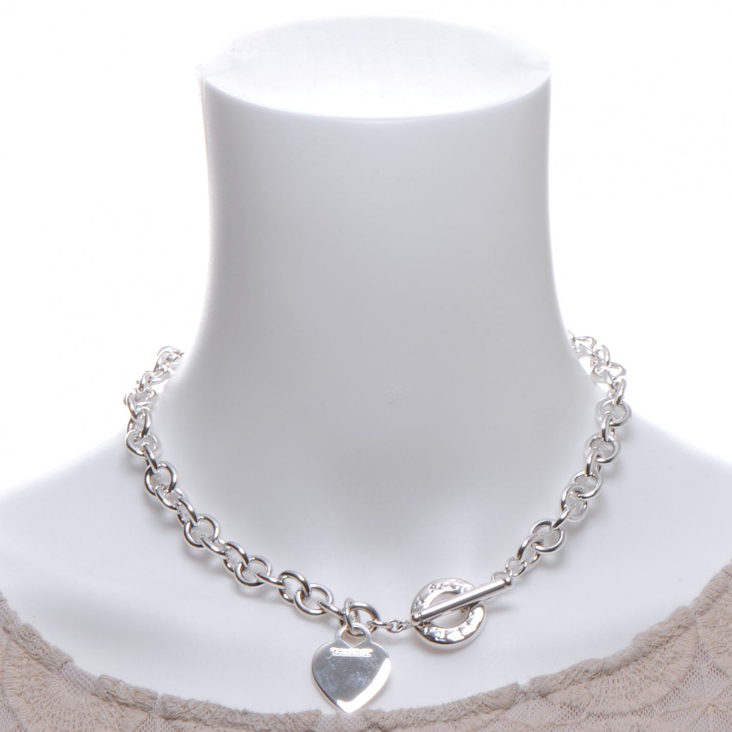 Tiffany Sterling Silver Heart Tag Toggle Necklace 2 of 5
