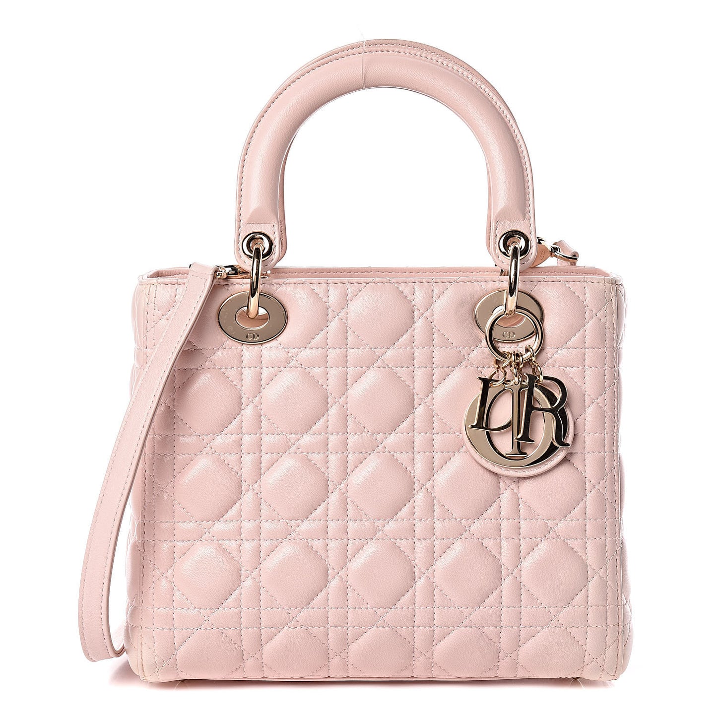 Lambskin Cannage Medium Lady Dior Light Pink