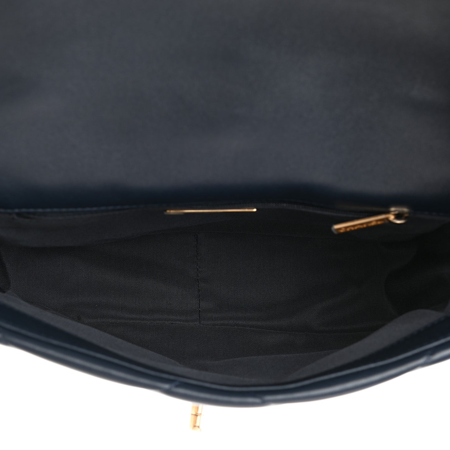 Goatskin Quilted Medium Chanel 19 Flap Navy Blue