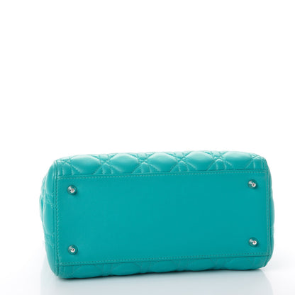 Christian Dior Lambskin Cannage Medium Lady Dior Turquoise 4 of 7