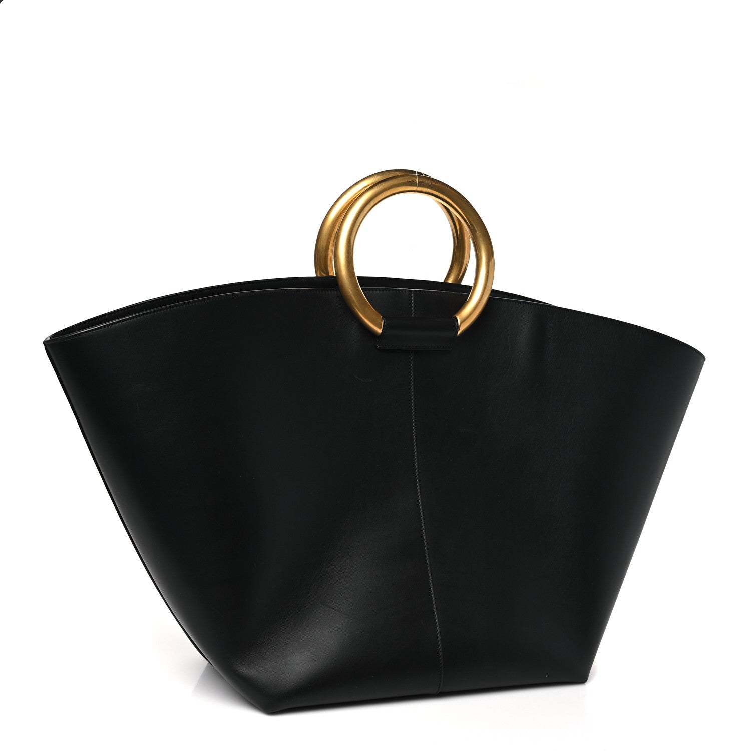 Saint Laurent Smooth Calfskin Maxi Trapezoid Shopping Tote Black 4 of 11