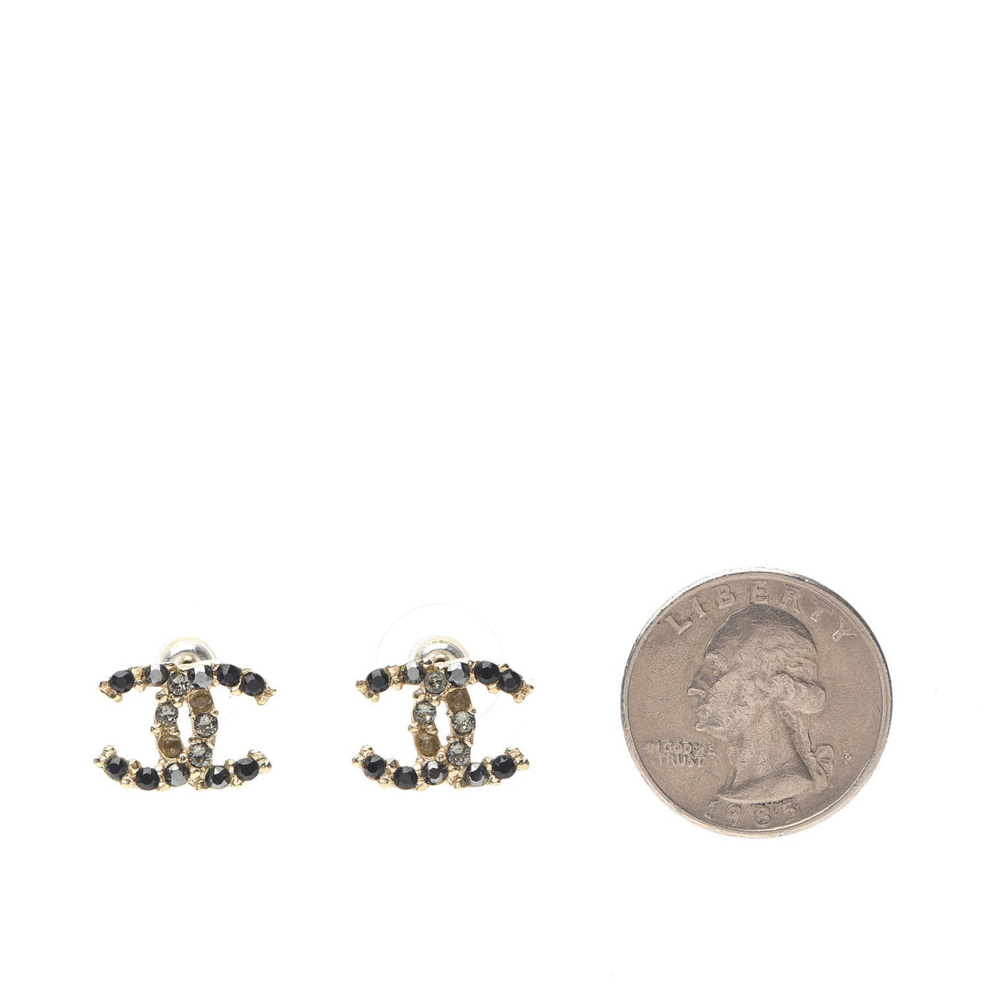 Crystal CC Earrings Gold Black Multi