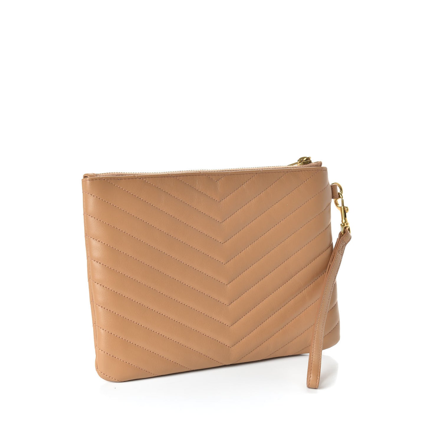 Calfskin Matelasse Chevron Monogram A5 Wristlet Dune