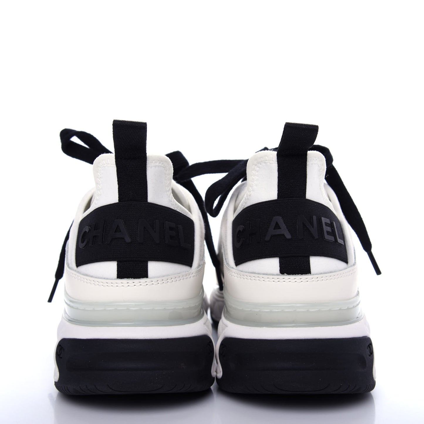 Velvet Calfskin Mixed Fibers CC Sneakers 39 Ivory Black