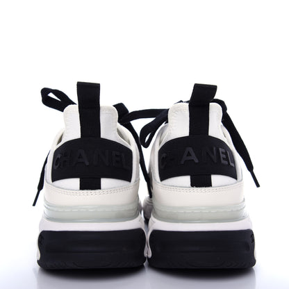 Chanel Velvet Calfskin Mixed Fibers CC Sneakers 39 Ivory Black 7 of 11