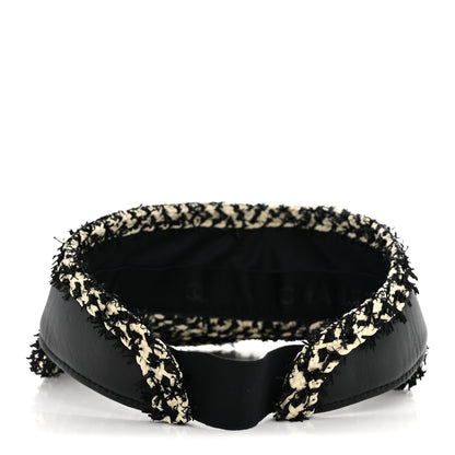 Chanel Abaca Cotton Ribbon Visor Black Beige 6 of 9