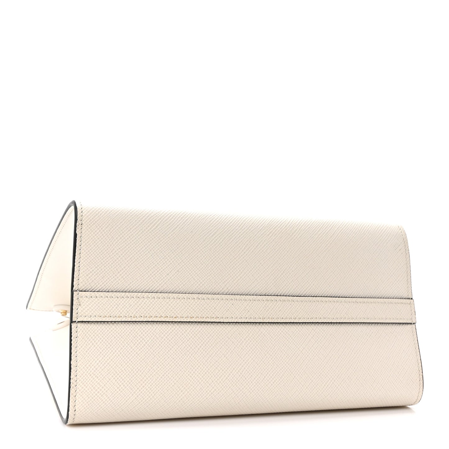 Saffiano Cuir Calfskin Small Monochrome Top Handle Tote White