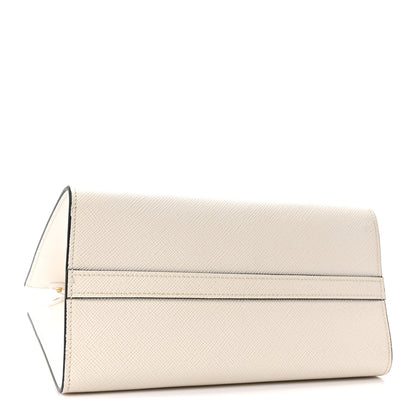 Prada Saffiano Cuir Calfskin Small Monochrome Top Handle Tote White 3 of 8