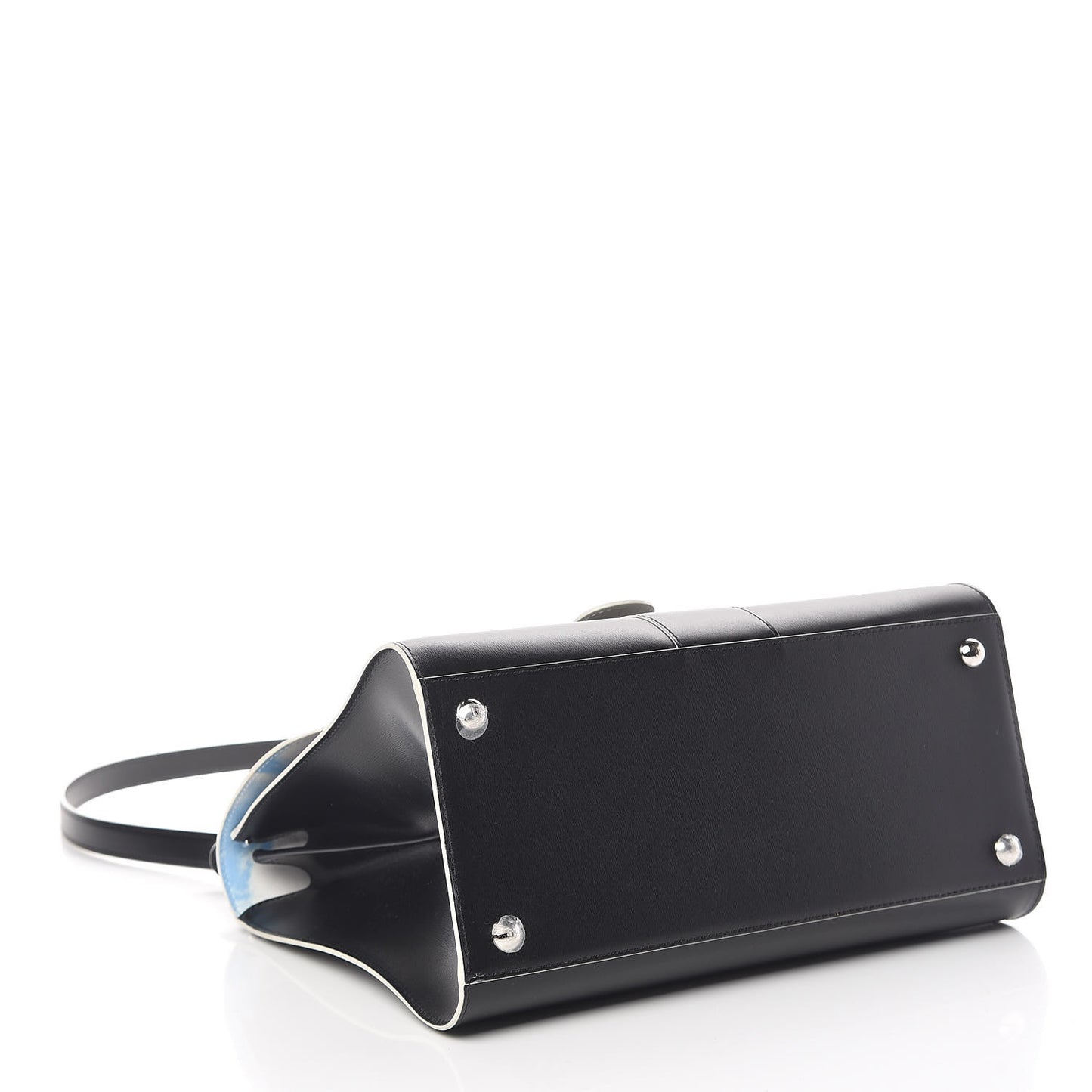 Box Calfskin Ribbons Dans Les Nuages MM Brillant Satchel Black