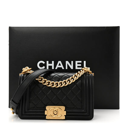 Chanel Lambskin Quilted Small Boy Flap Black 11 of 11