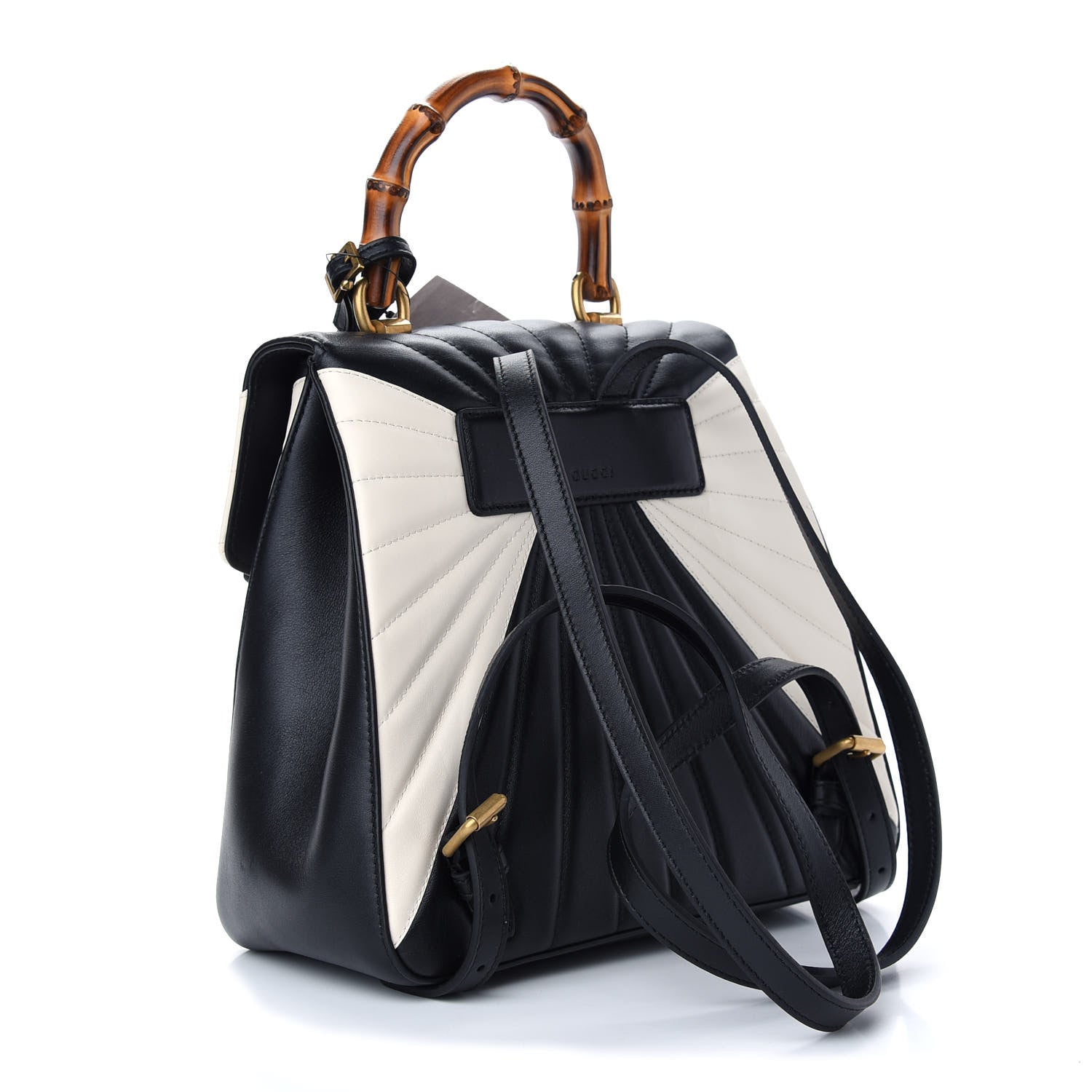 Gucci Calfskin Bamboo Trapuntata Queen Margaret Backpack Mystic White Black 2 of 8