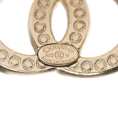 Chanel Crystal CC Earrings Gold 4 of 5