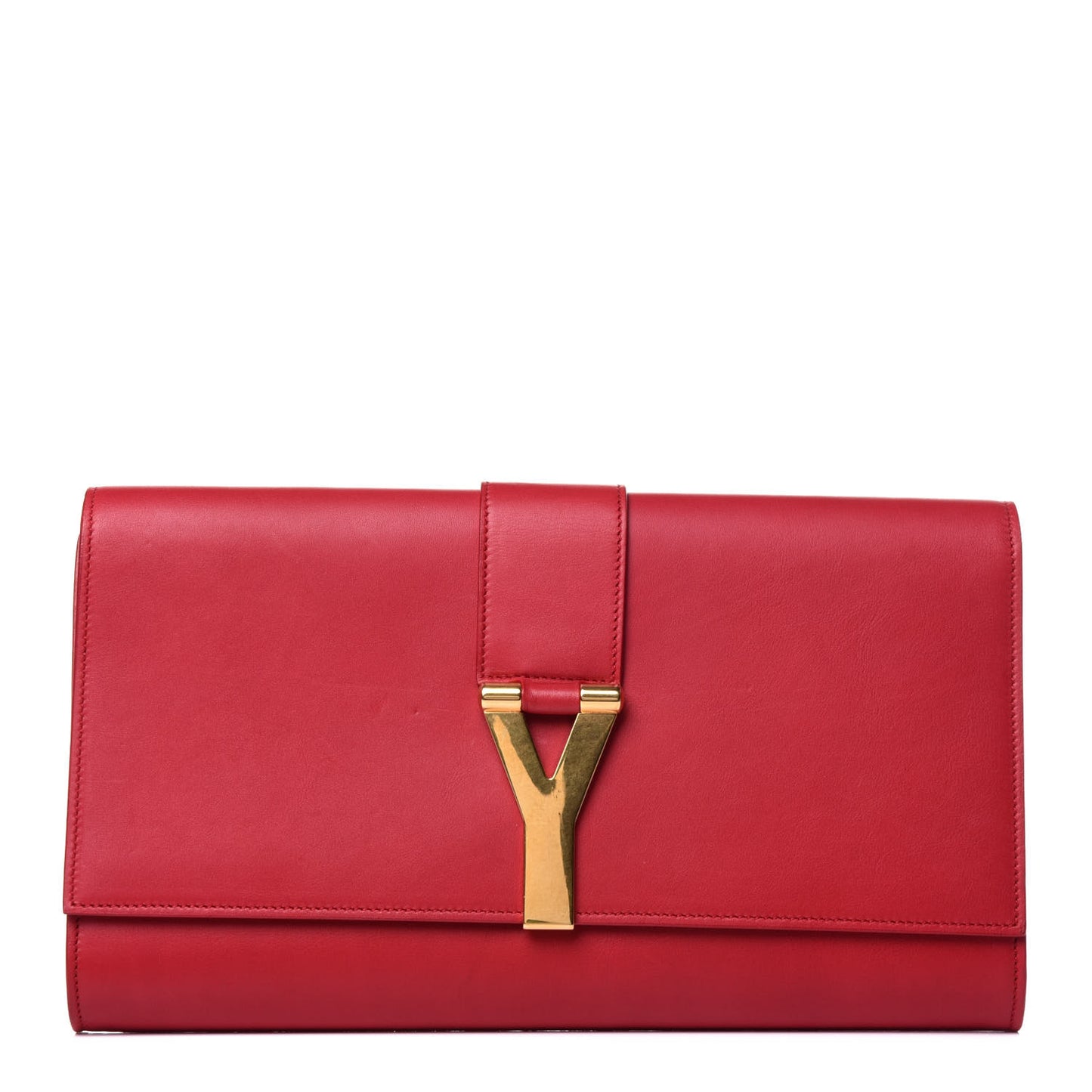 Calfskin Classic Y Ligne Clutch Red