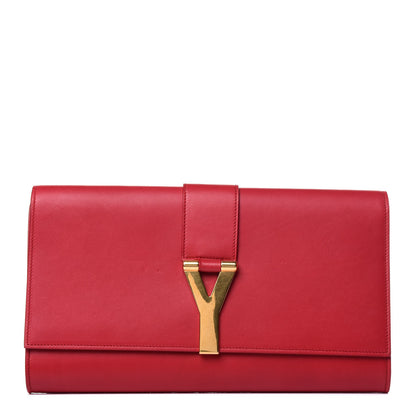 Saint Laurent Calfskin Classic Y Ligne Clutch Red 1 of 11
